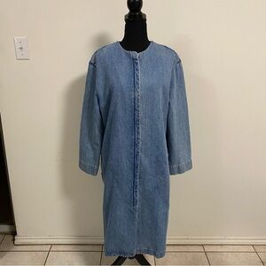 Happy Haus Denim Coat Women’s Size Large Blue denim Bonnie Full zip Denim Coat